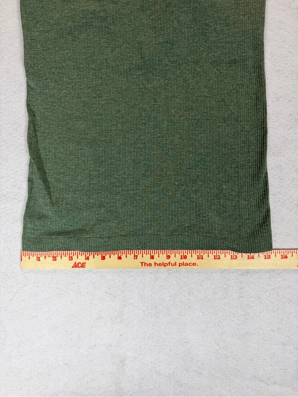 Lululemon Ebb to Street Tank Heathered Fuel Green Sage Olive Ribbed Size 10 / L